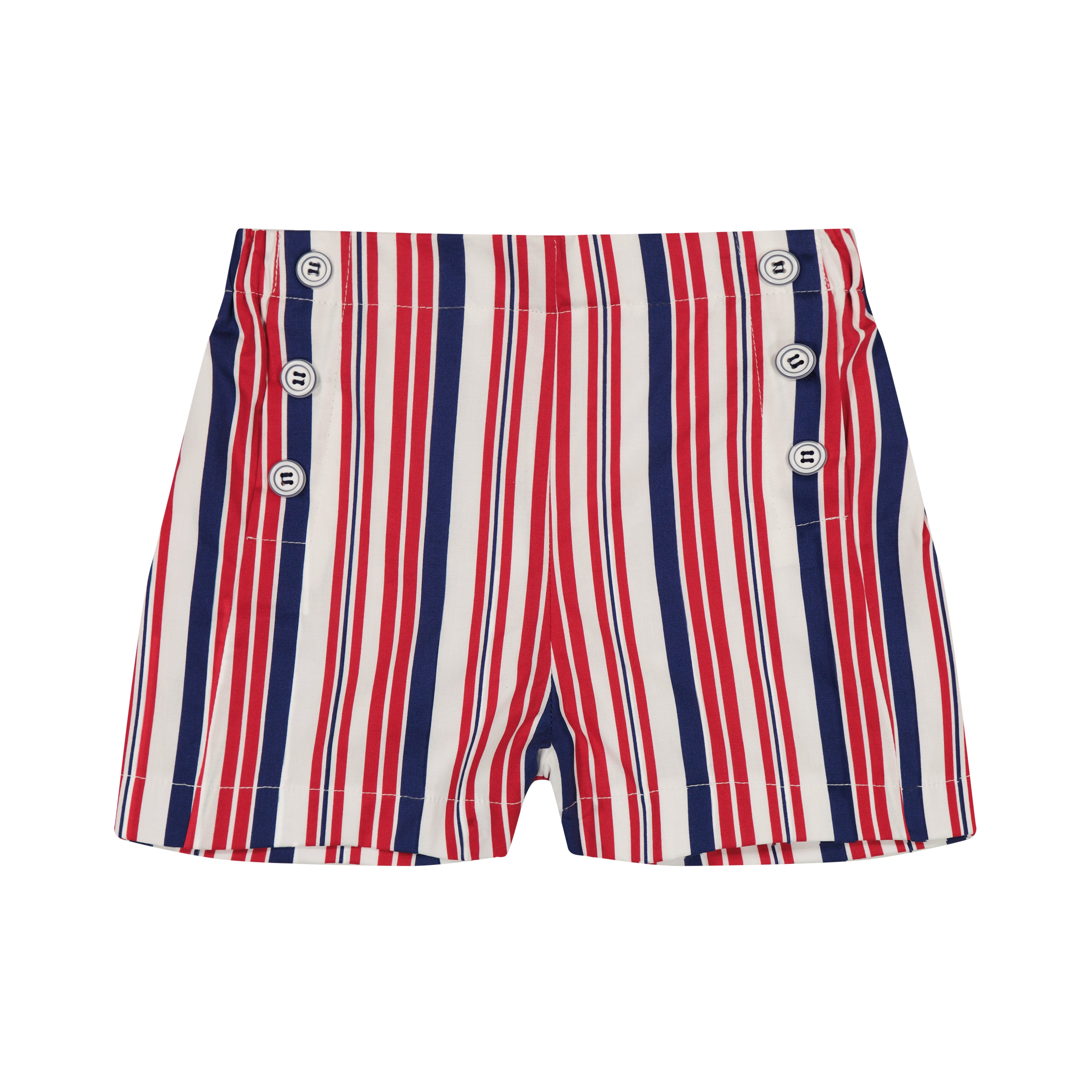 Sailor Button Shorts Red White Navy Stripe – Busy Bees