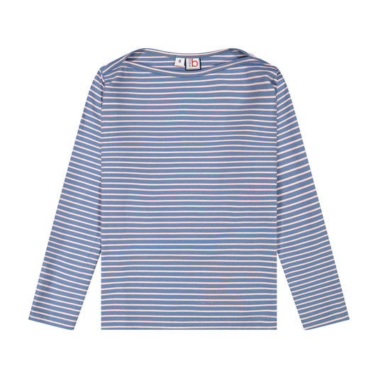 Bateau Tee Blue Pink Stripe