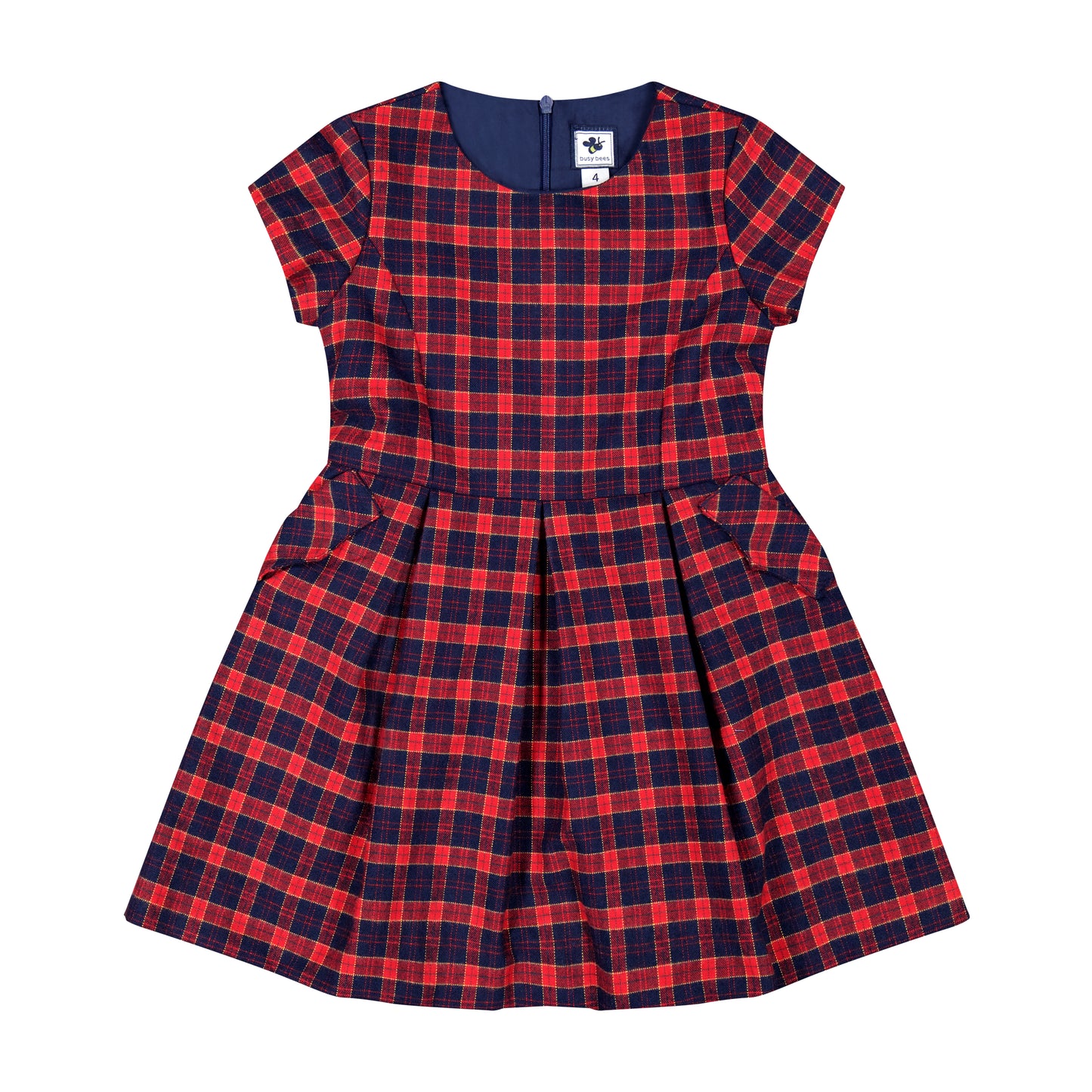 Scarlett Party Dress Navy Plaid