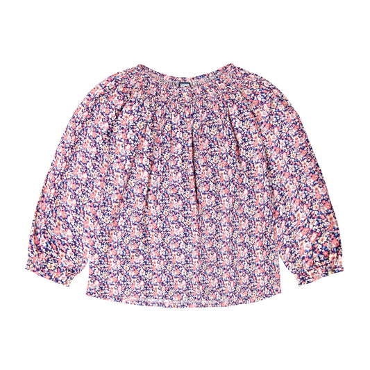 Georgina Girls Smocked Top Mini Pink Floral