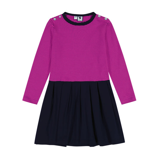 Francesca Girls Dropwaist Dress Pink Navy Stripe