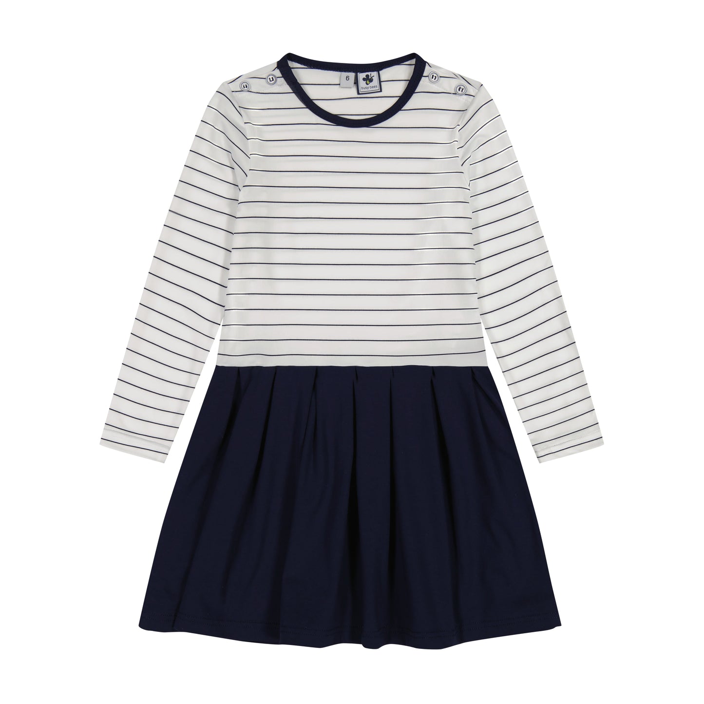 Francesca Girls Dropwaist Dress Navy Mini Stripe