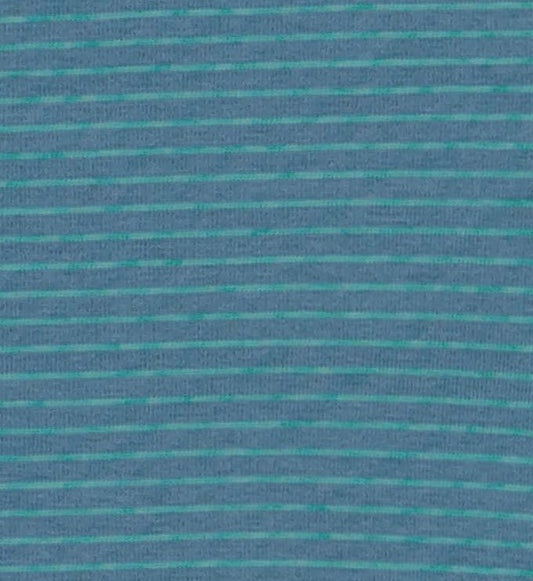 Henry Button Tee Blue Green Mini Stripe