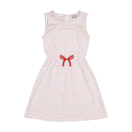 Sara Racerback Dress Red White Blue Stripe