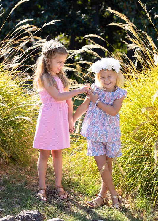 Ruby Pocket Dress Pink Mini Stripe