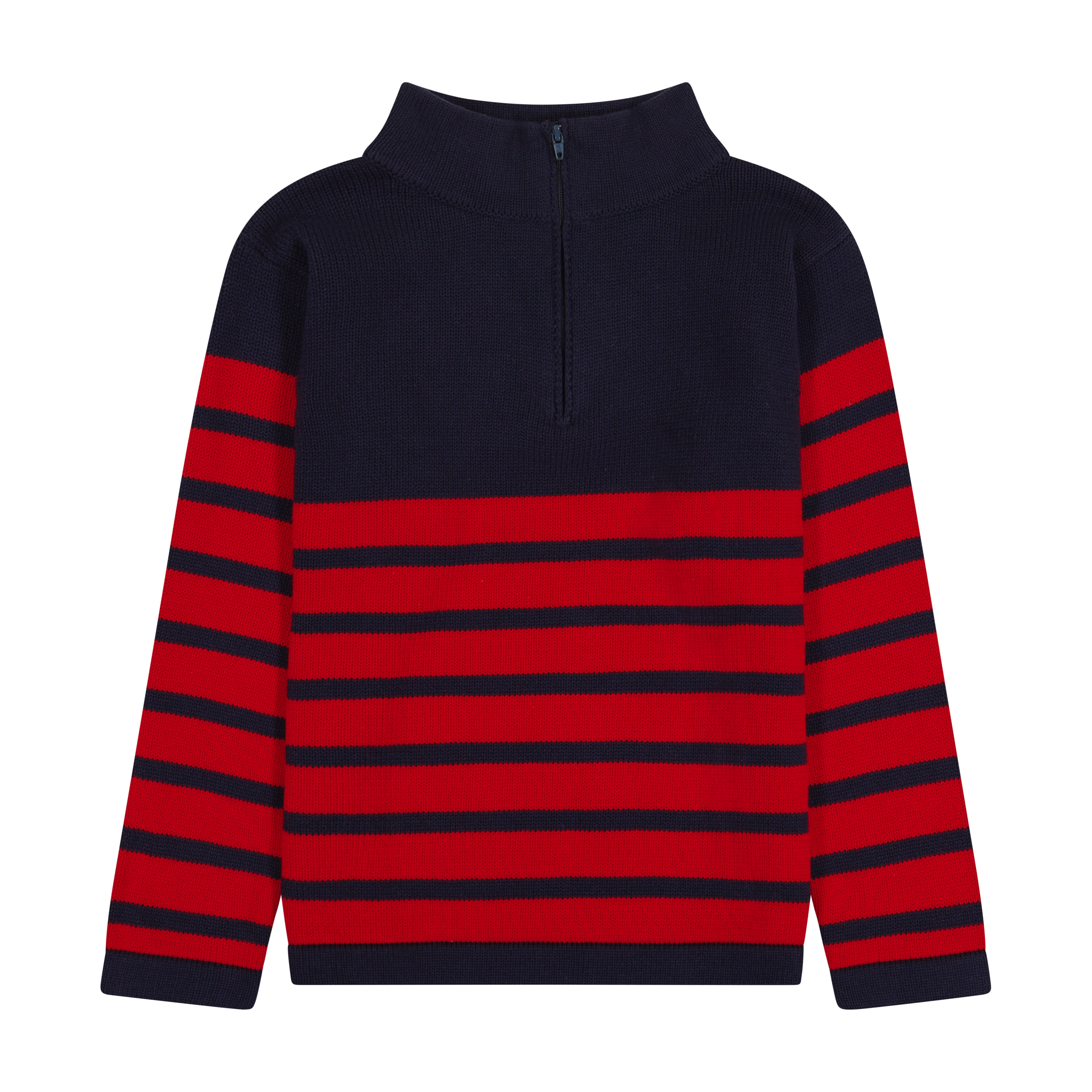 Cotton Boys Zip Sweater Navy Red Stripe – Busy Bees