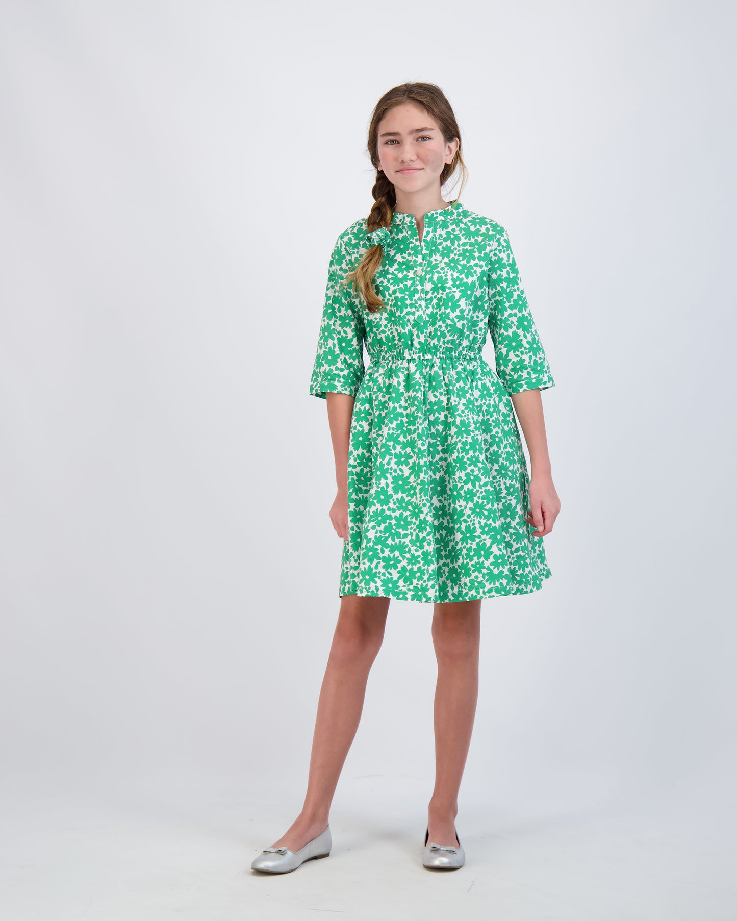 Gabriela Circle Skirt Dress Green Poppy