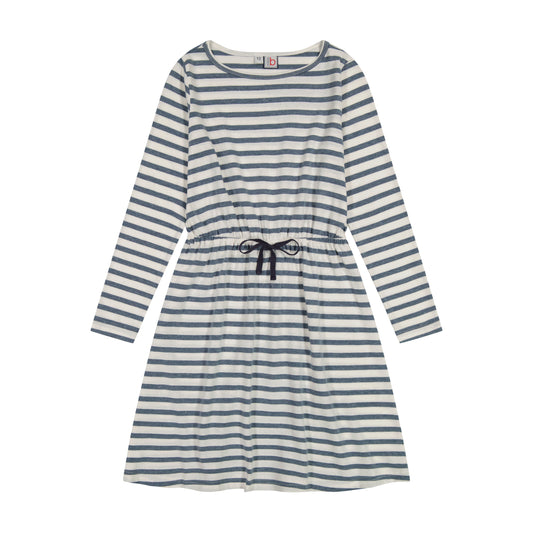 Lila Drawstring Dress Breton Stripe