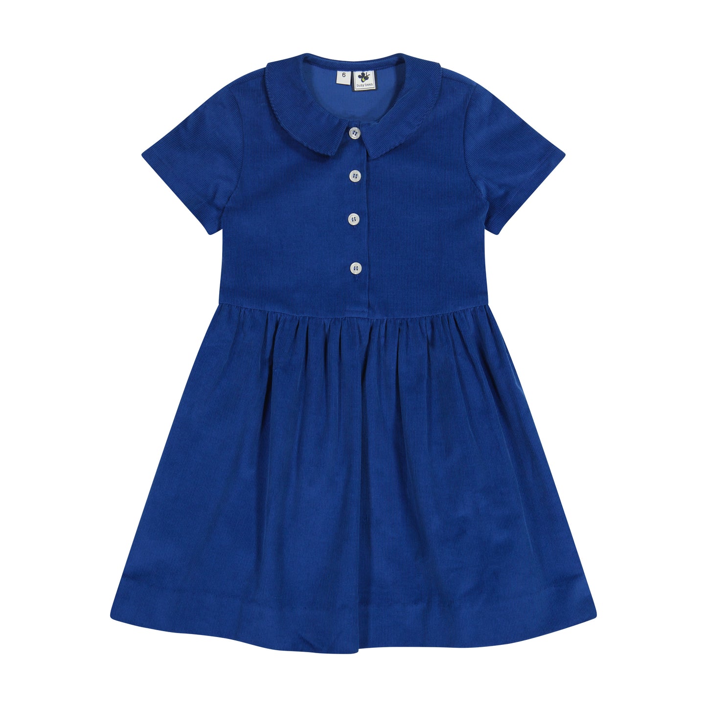 Charlotte Point Collar Dress Royal Blue Corduroy