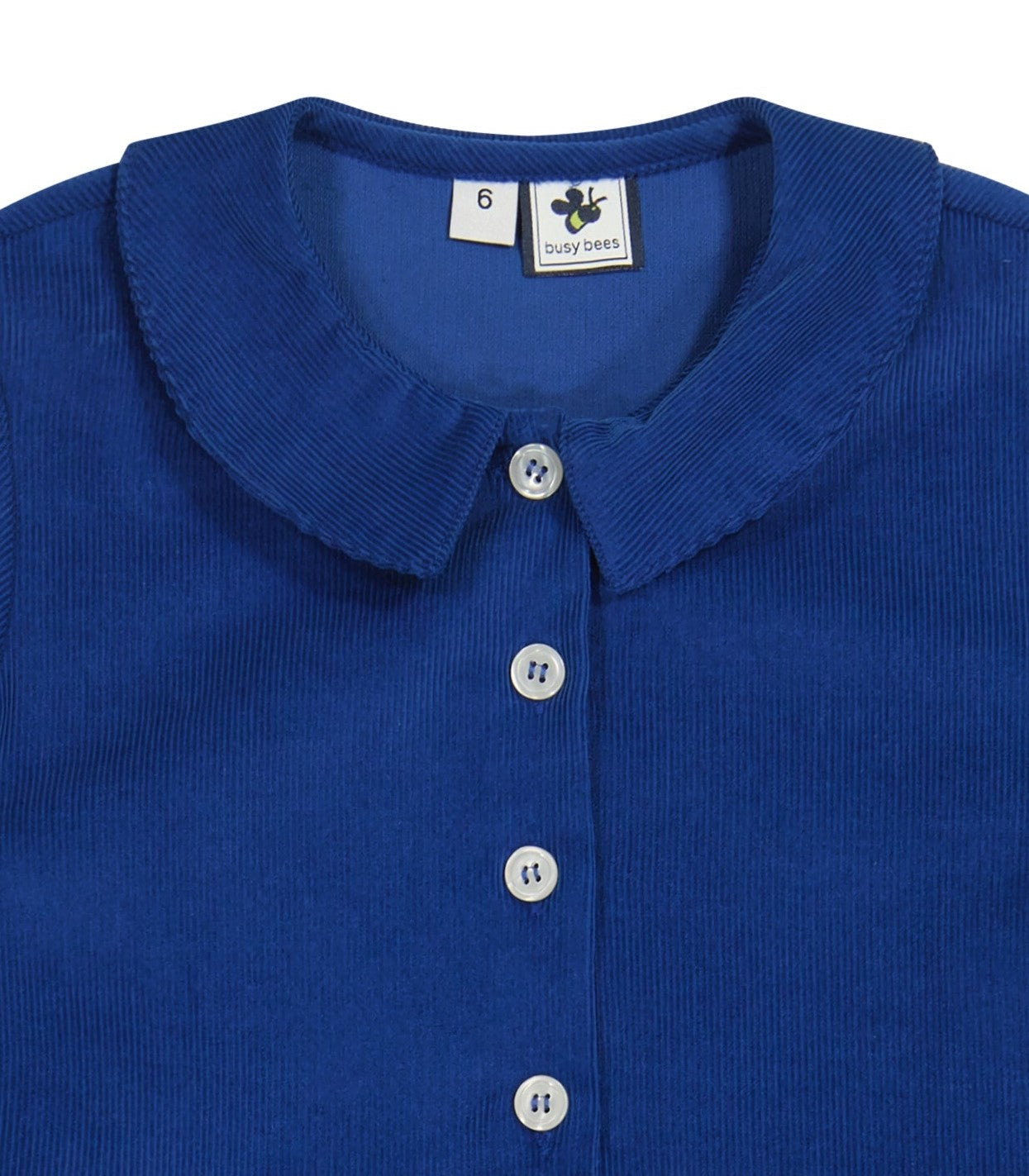 Charlotte Point Collar Dress Royal Blue Corduroy