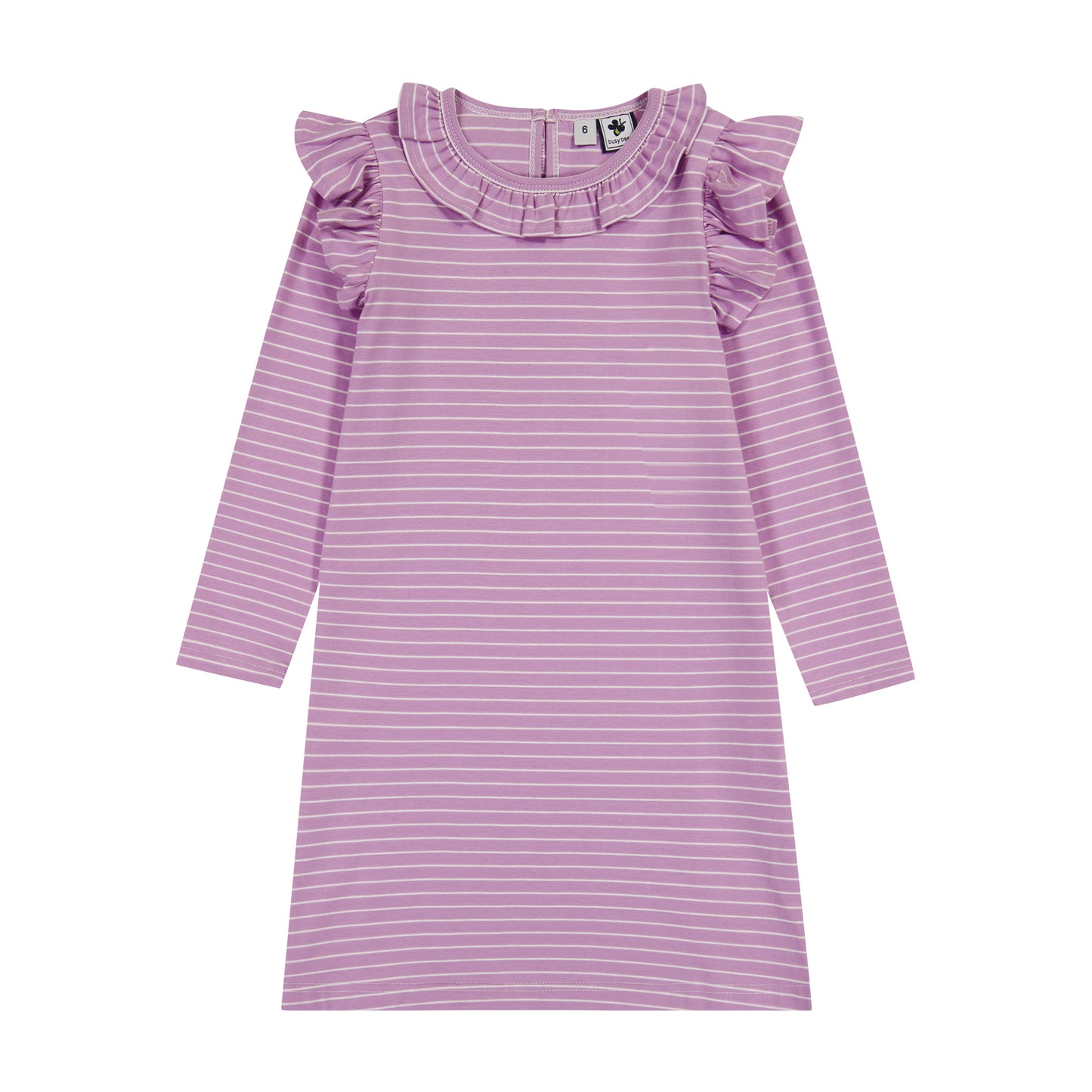 Luna Girls Ruffle Dress Lavender Stripe