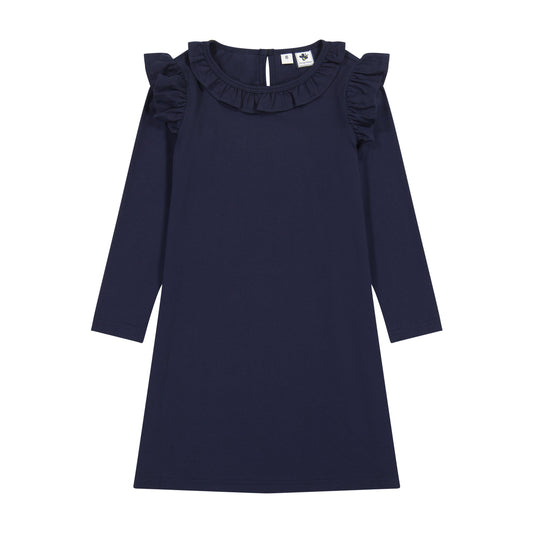 Luna Girls Ruffle Dress Navy