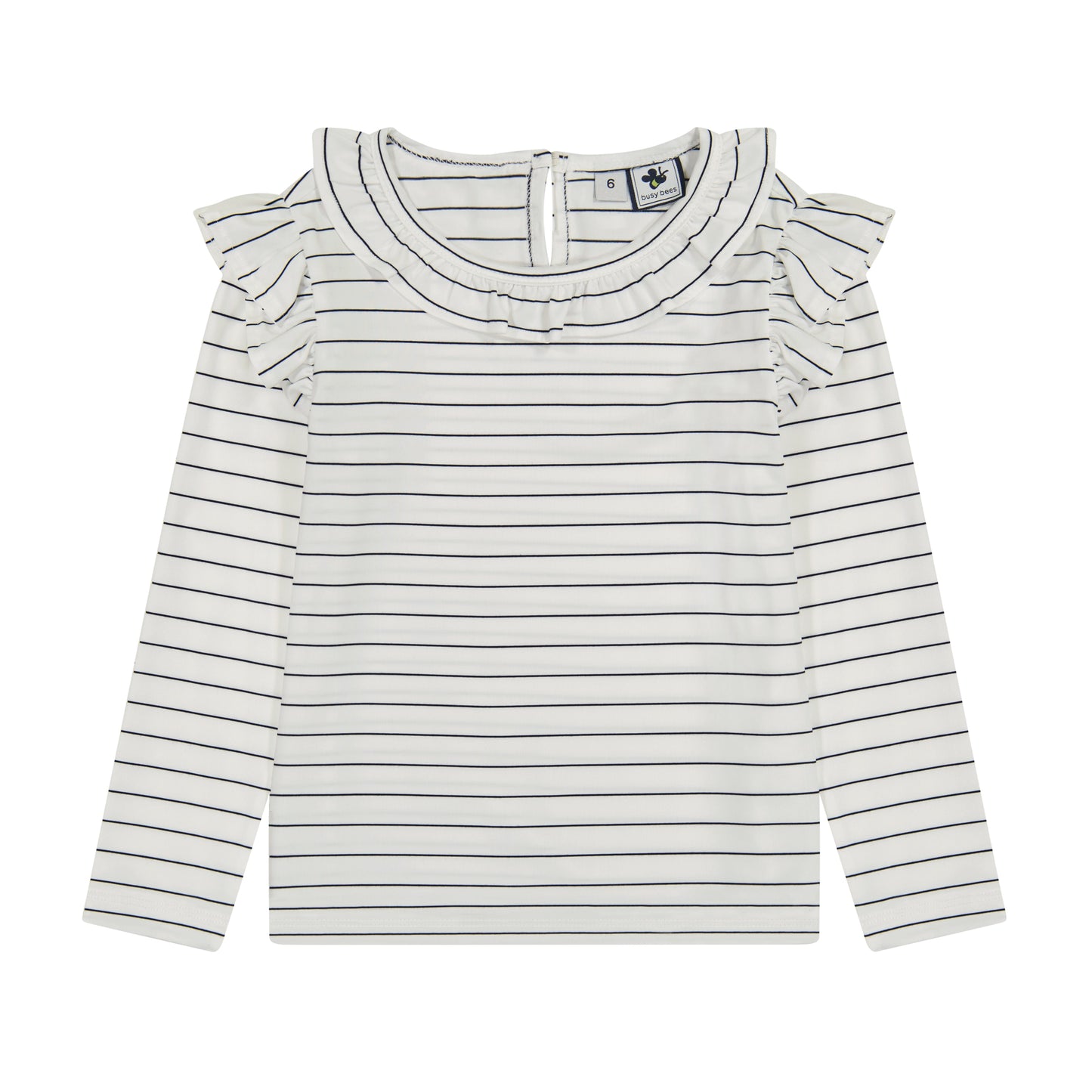 Luna Girls Ruffle Top Mini Navy Stripe