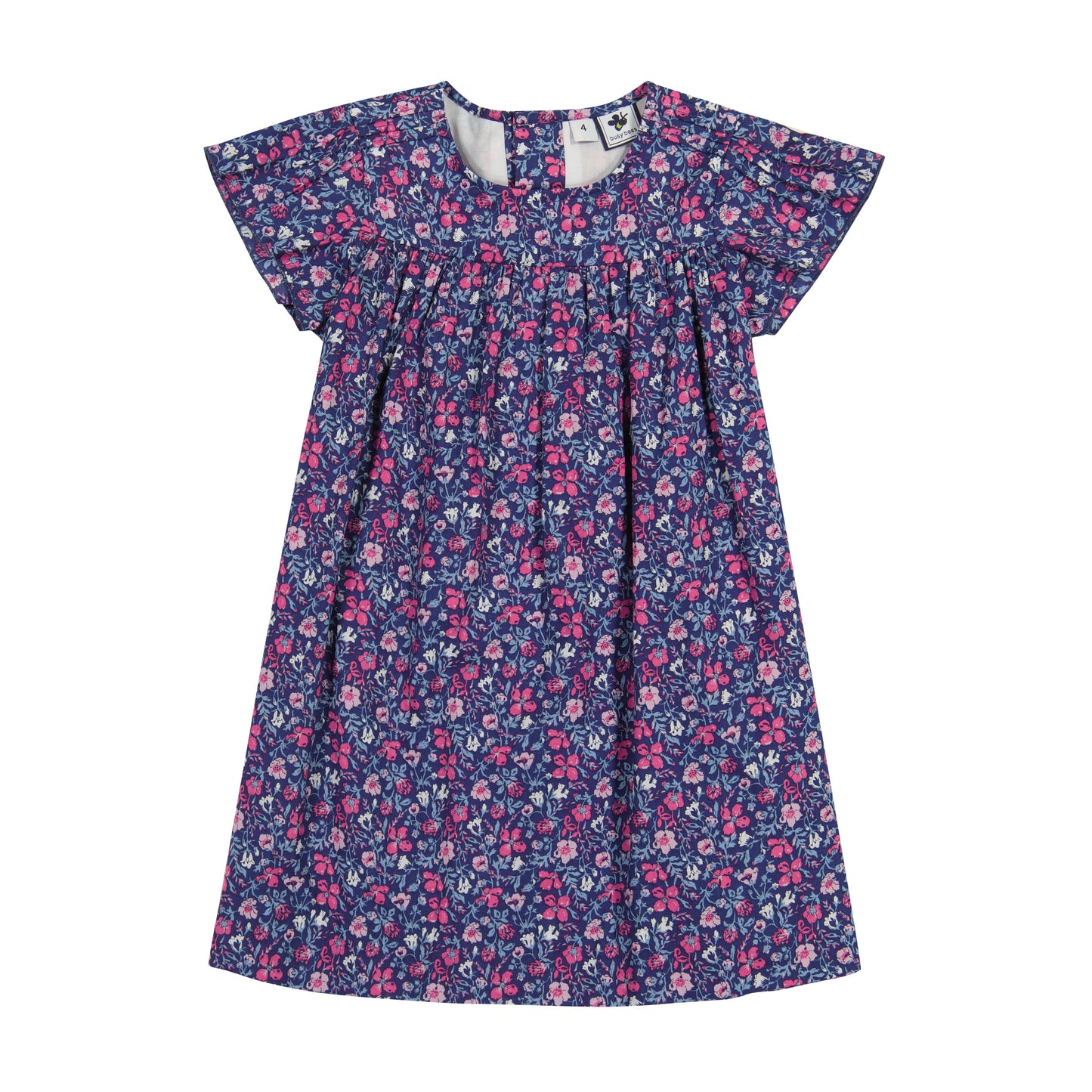 Olivia Girls A Line Dress Pink Navy Floral