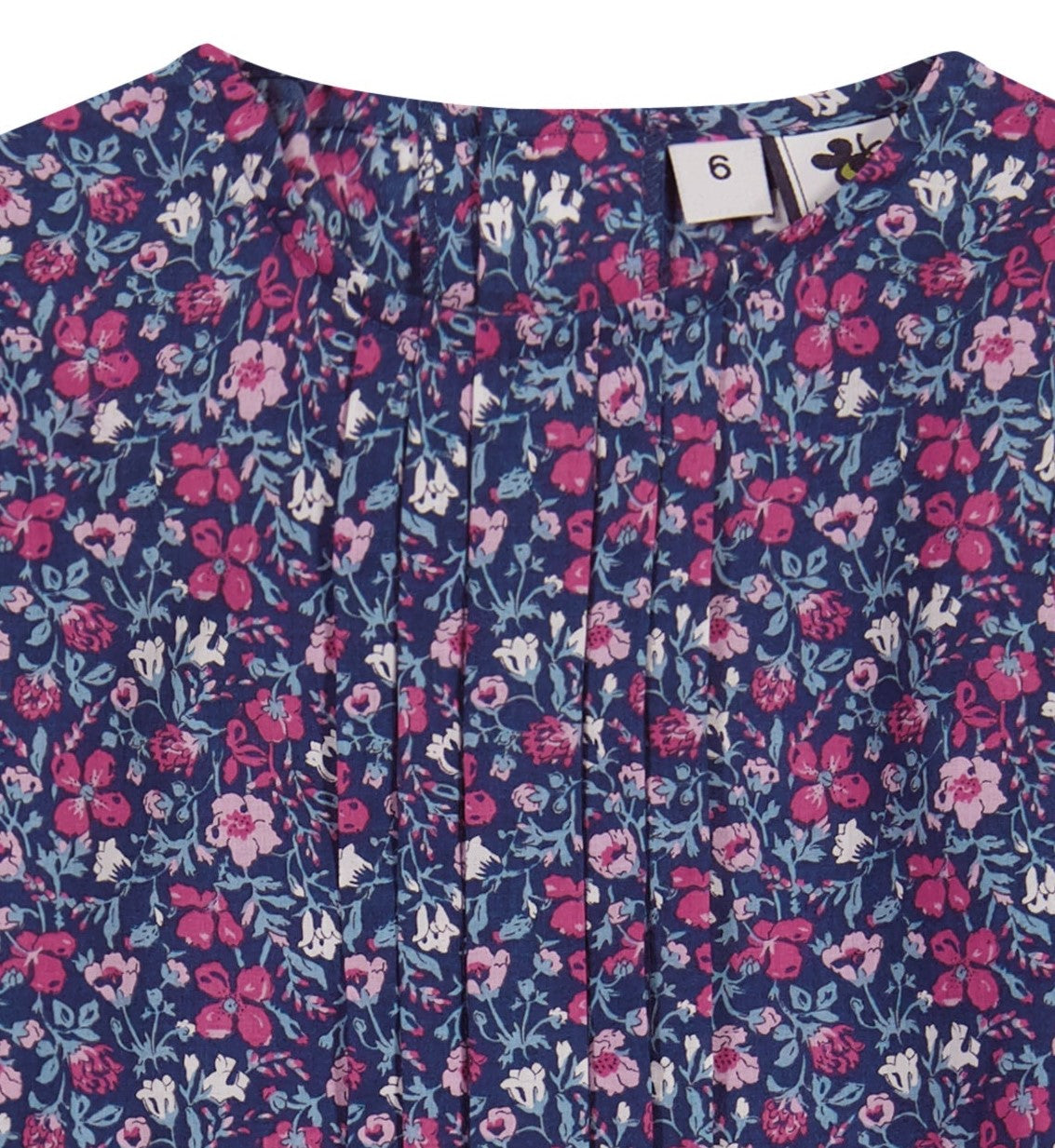 Poppy Girls Dropwaist Dress Ditsy Pink Navy Floral