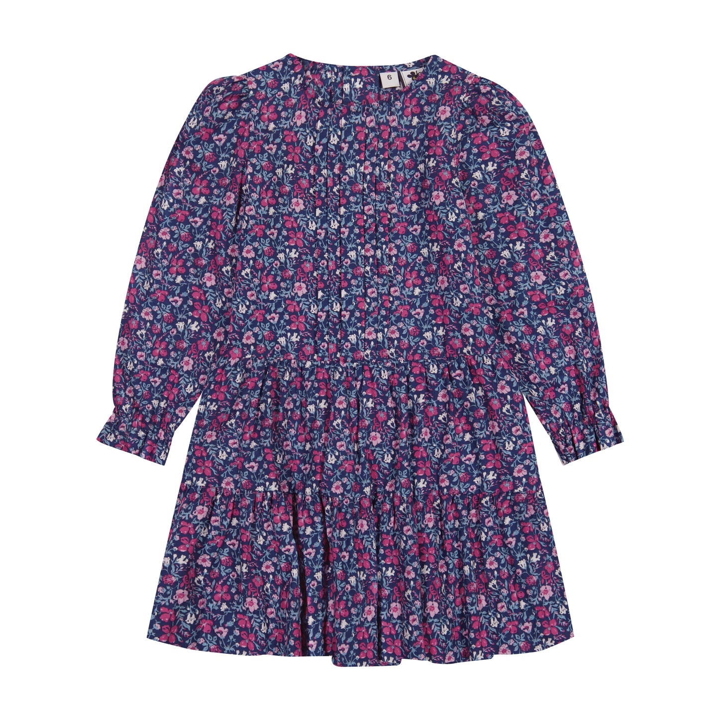 Poppy Girls Dropwaist Dress Ditsy Pink Navy Floral