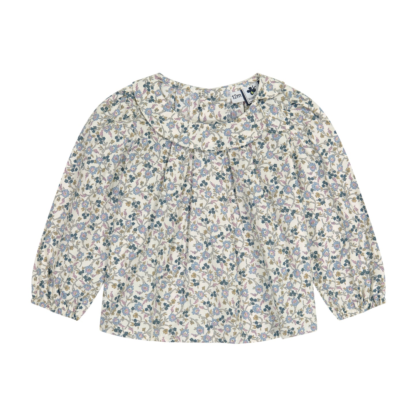 Sadie Side Peter Pan Collar Blouse Cream Floral