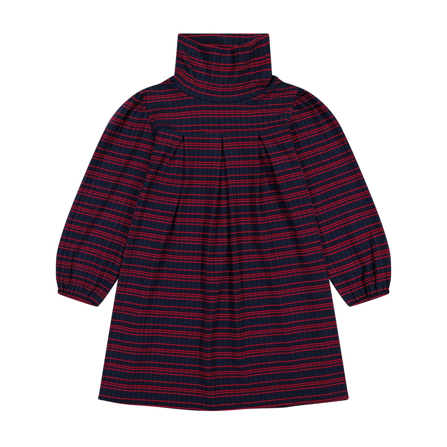 Suzy Girls Turtleneck Dress Navy Red Stripe