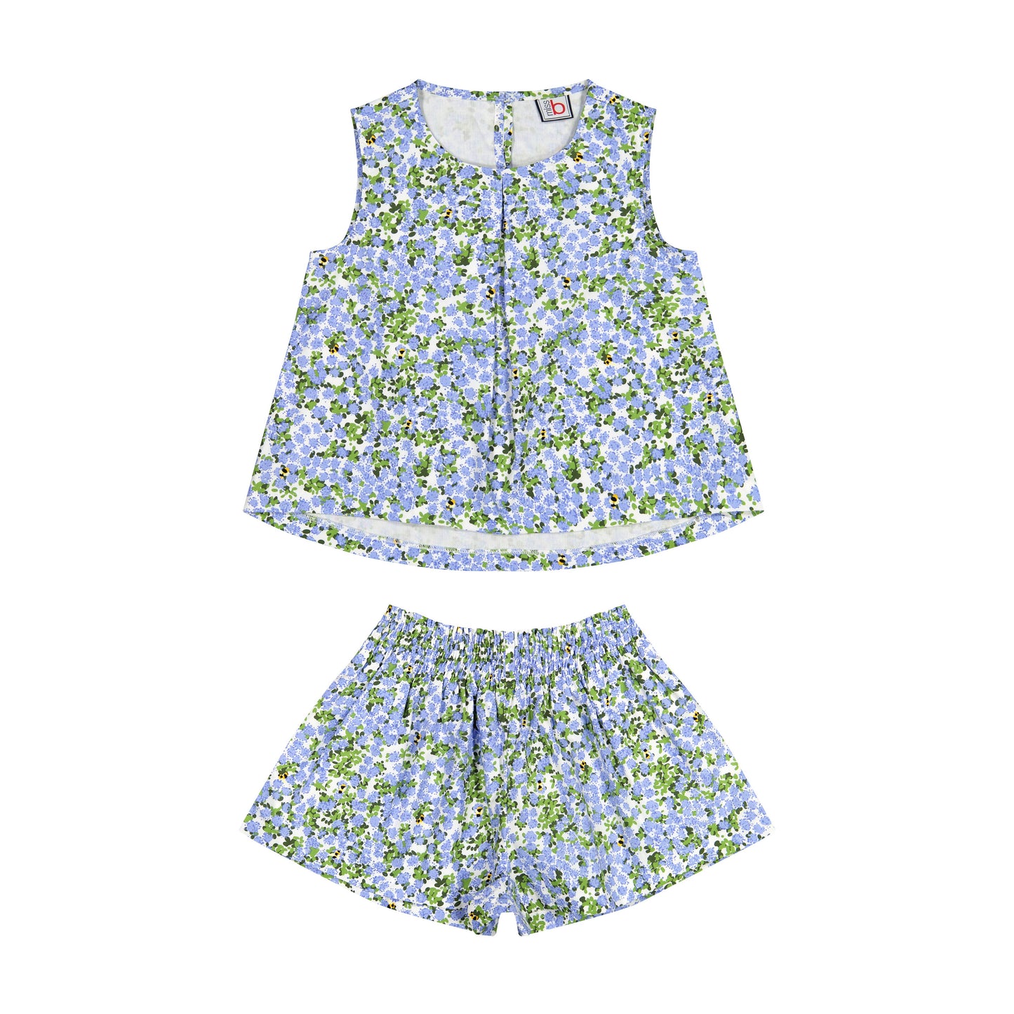 Frida Top and Skort Set Blue Hydrangea