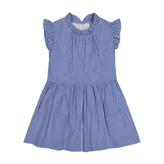 Kinsley Dropwaist Dress Mini Blue Check