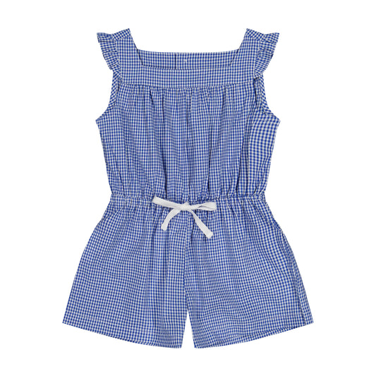 Gwyneth Romper Mini Blue Check