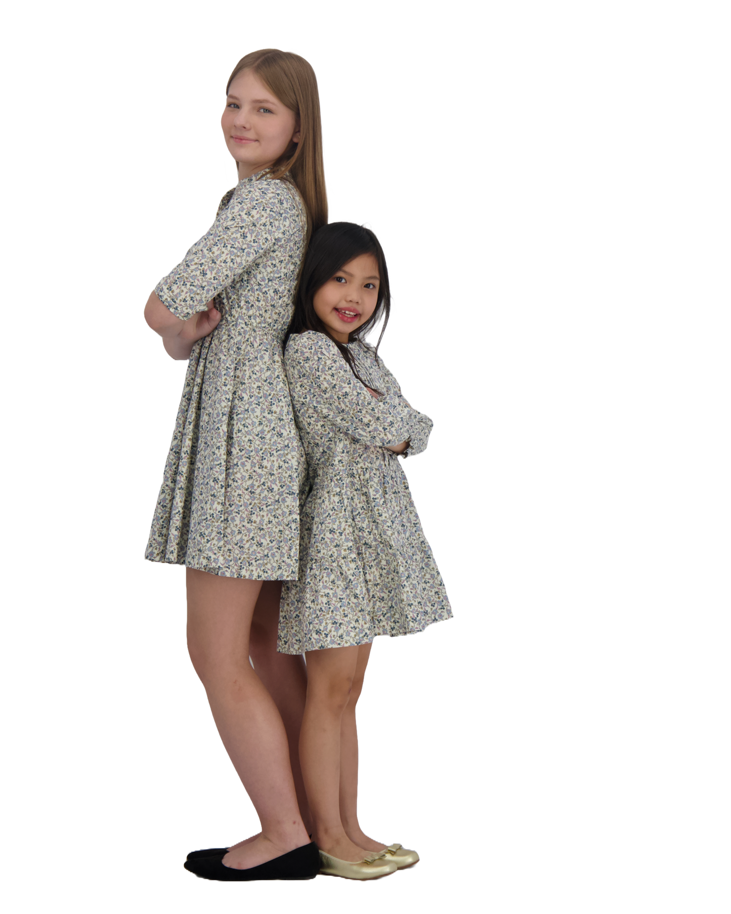 Poppy Girls Dropwaist Dress Cream Floral