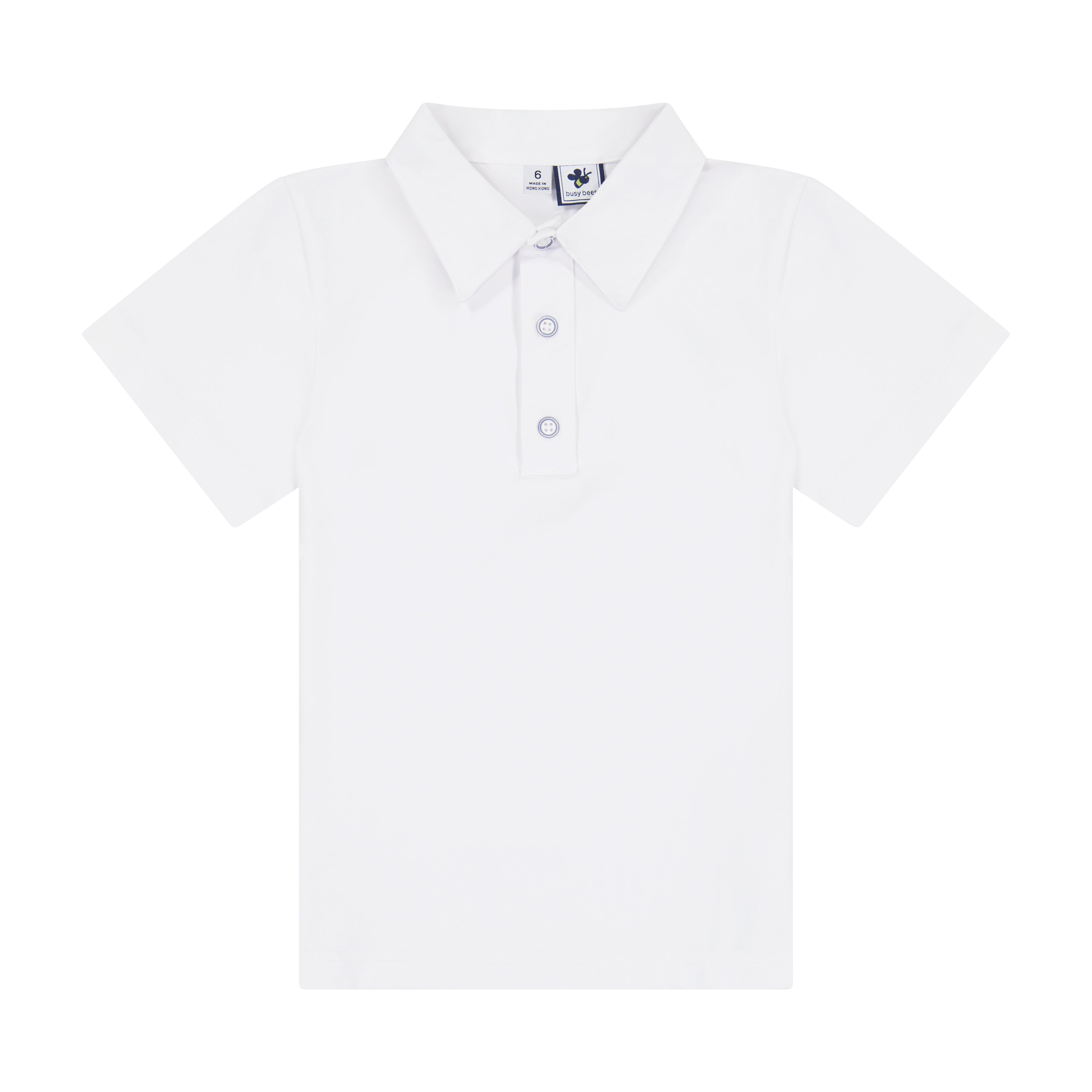 Boys Short Sleeve Polo White Knit – Busy Bees