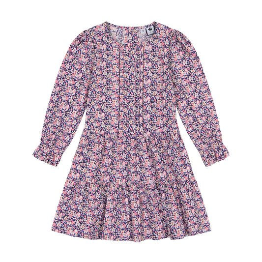 Poppy Girls Dropwaist Dress Mini Pink Navy Floral