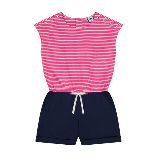 Susie Romper Fuschia Pink Stripe