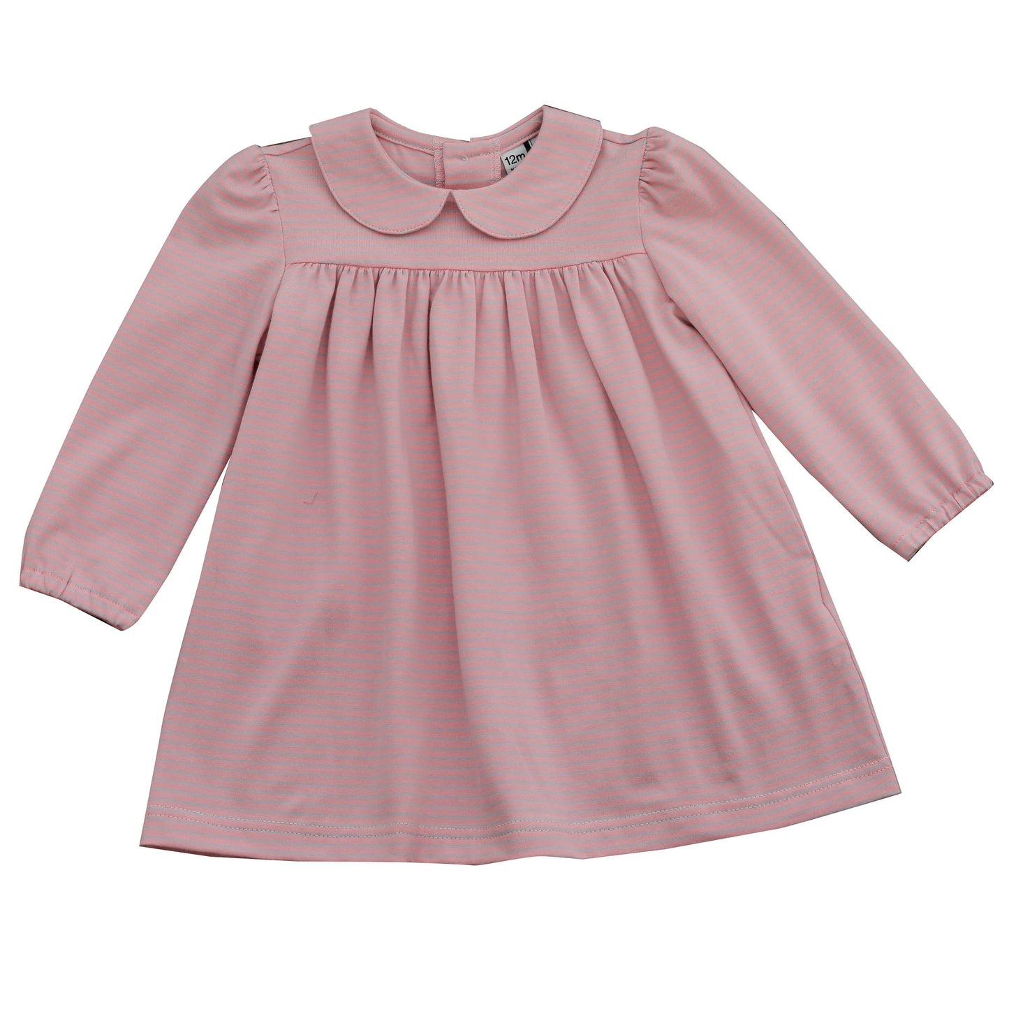 Ginny Girls Peter Pan Collar Dress Pink Blue Stripe