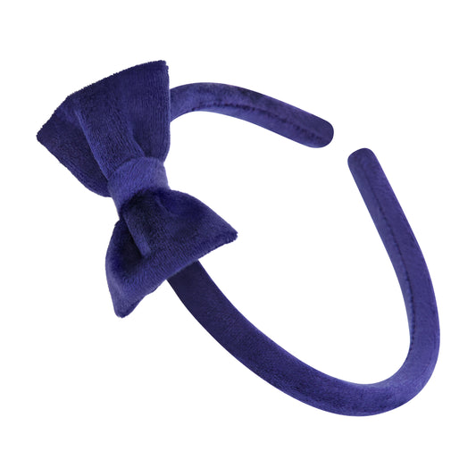 Preppy Headband Navy Velvet