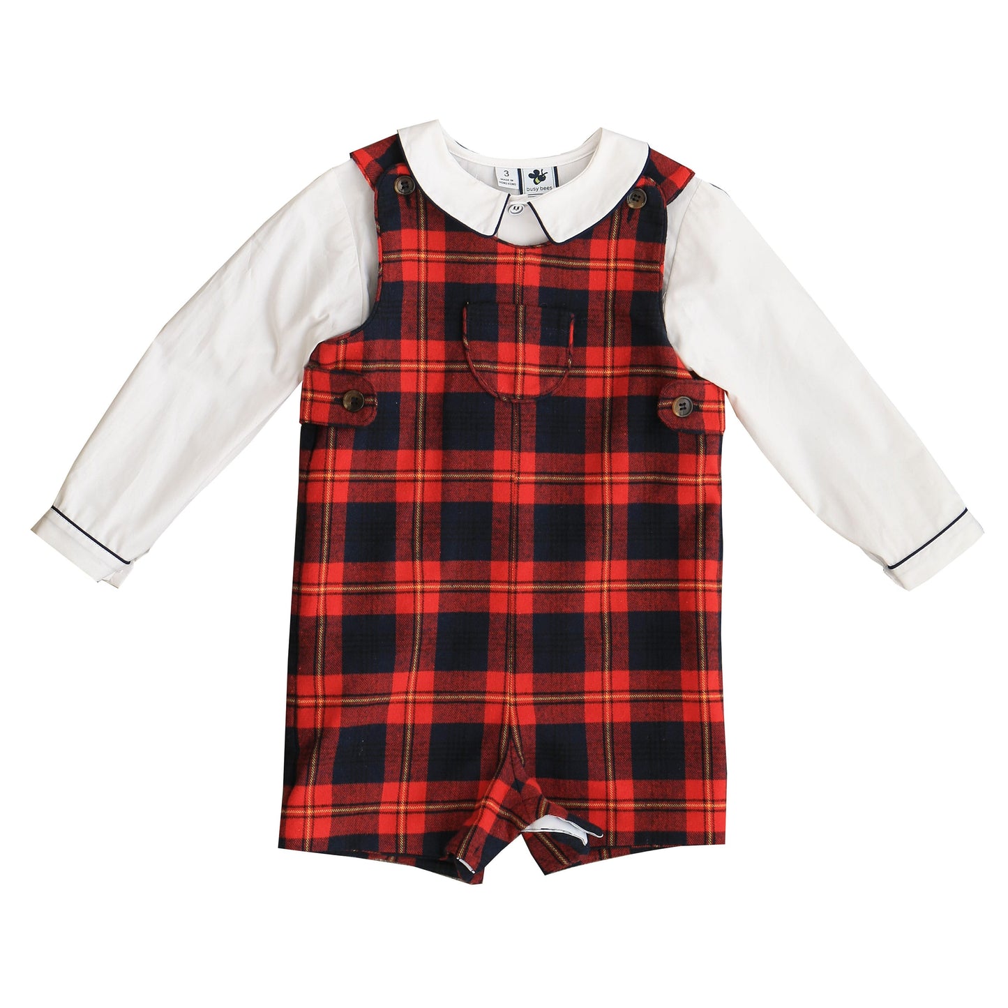 Jack Boys Classic Shortall Red Yellow Plaid